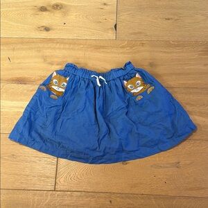 BODEN Blue Kids Skirt with Cat Pockets, 7/8